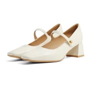 NWT Mary Jane High Heels Women Shoes buckled pumps Ivory newbella 15 mins